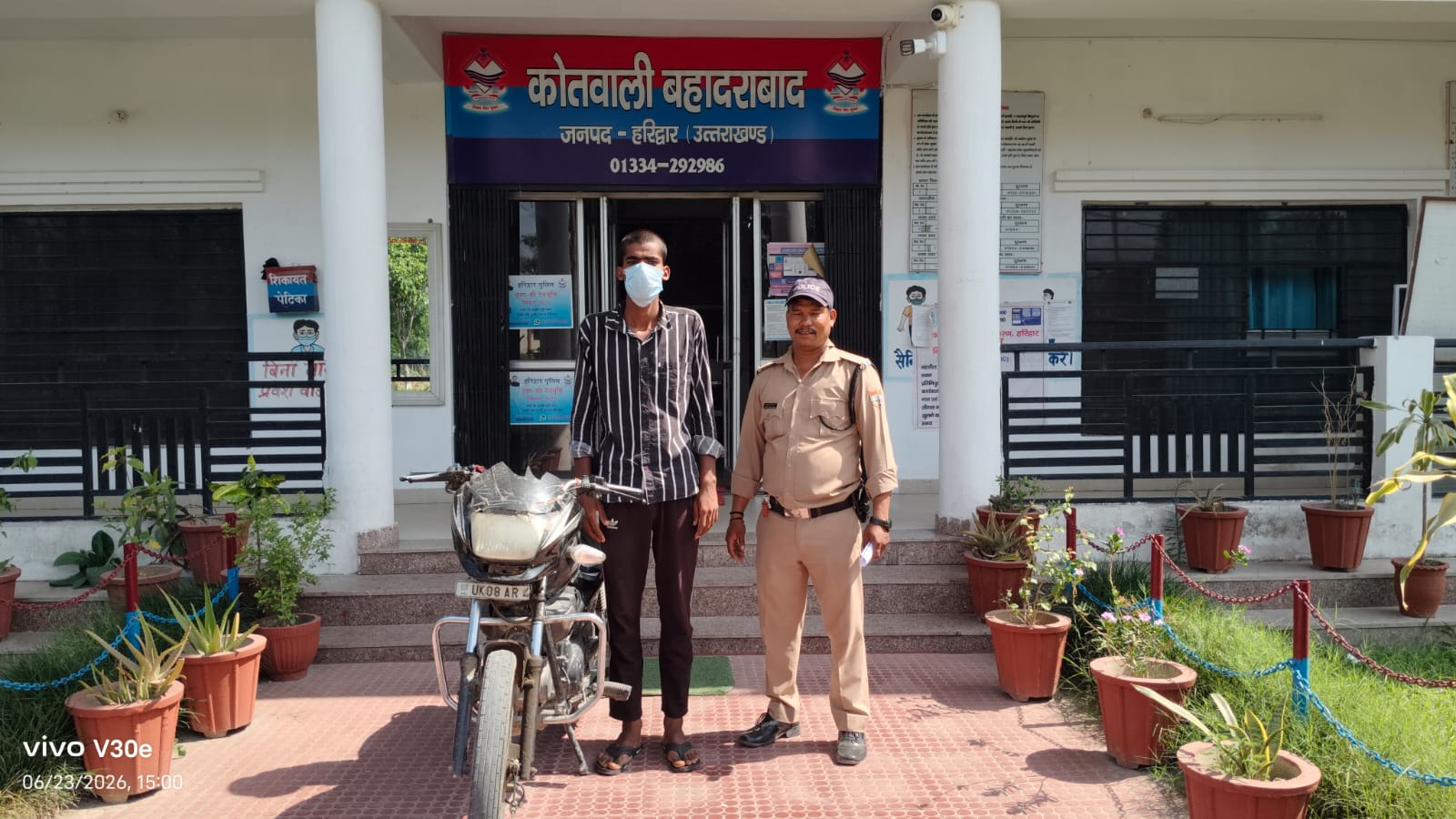 चोरी की गई मोटर साइकिल बरामद, पुलिस ने आरोपी को भी किया गिरफ्तार